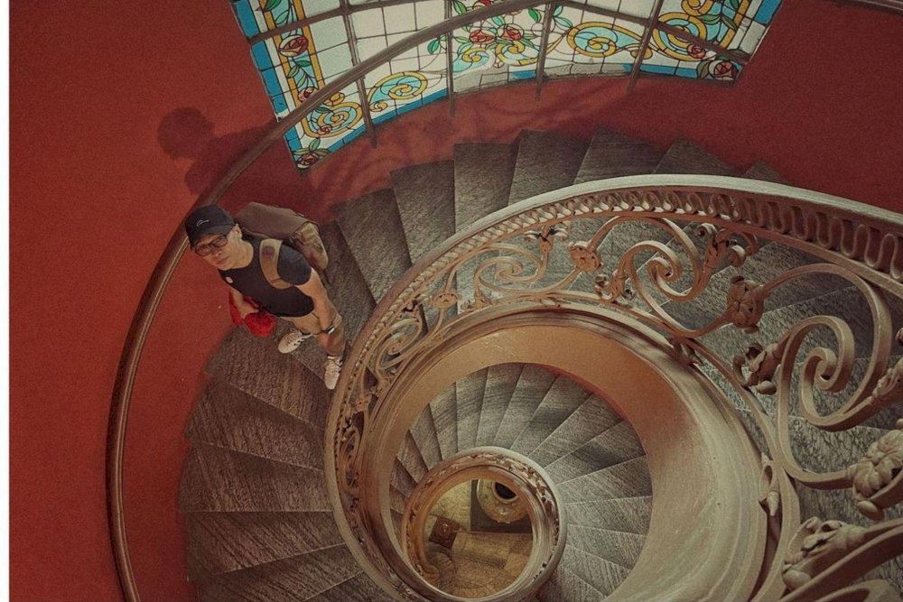 The spiral staircase is one of the most popular photo spots among visitors exploring the museum